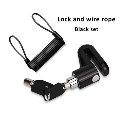 Disc Brakes Lock with Steel Wire Universal Motorcycle Safety Lock Kit with Steel Wire Rope for Scooter Motorcycle Bicycle - B