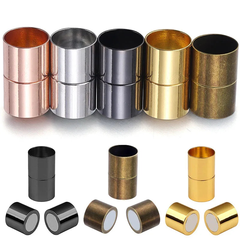 5 Sets/Lot 5 6 8 10 12 14mm Gold Color Strong Magnetic Clasps for Jewelry Making DIY Leather Cord Bracelet Connectors