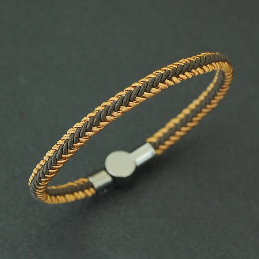 Unique Ethnic String Bracelet Unisex Handmade Braided Lucky Thread Distance Attract Couple Bangle Leisure Accessories Pulseri