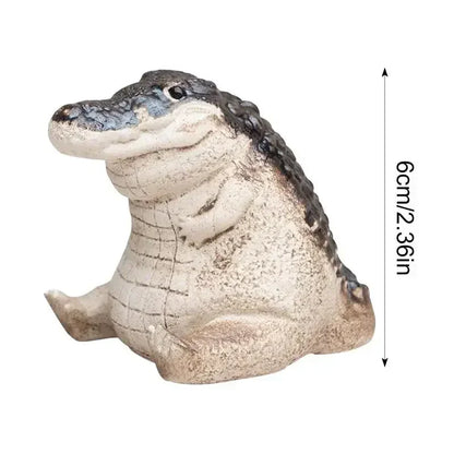 Animal Figurines Alligator Figure Chubby crocodile Ornament Resin Animal Figurines Garden Decoration for Lawn Desktop or Balc