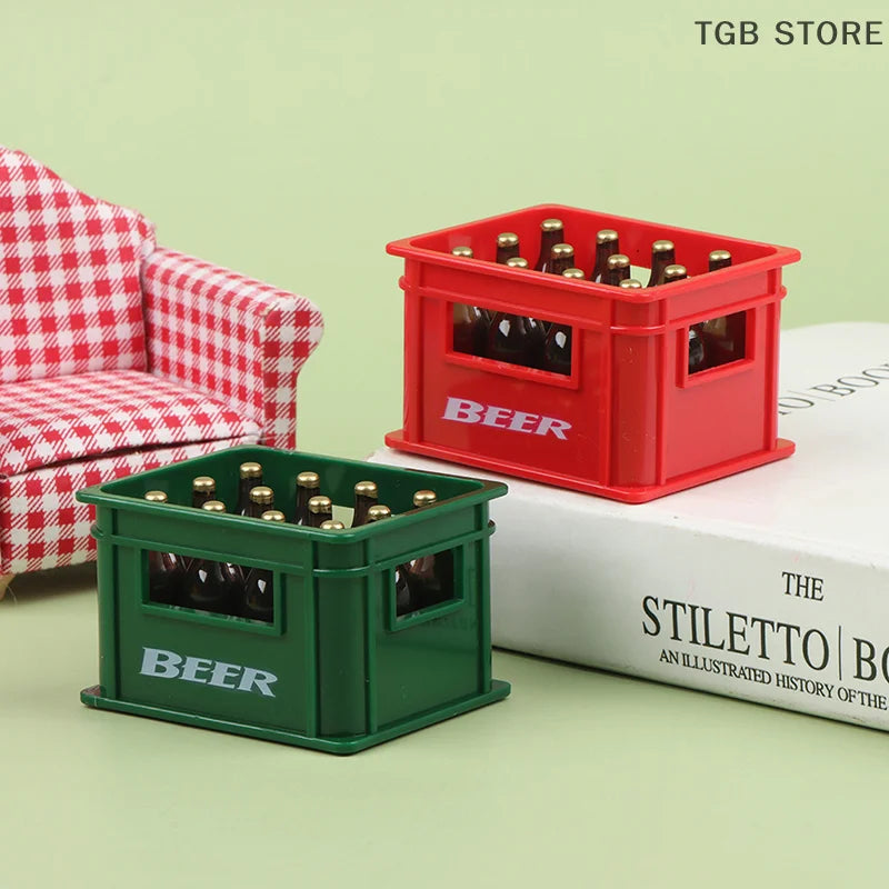 1:12 Dollhouse Mini Beer Drink Bottle Beer Box Drink Box Bar Kitchen Decor Toy