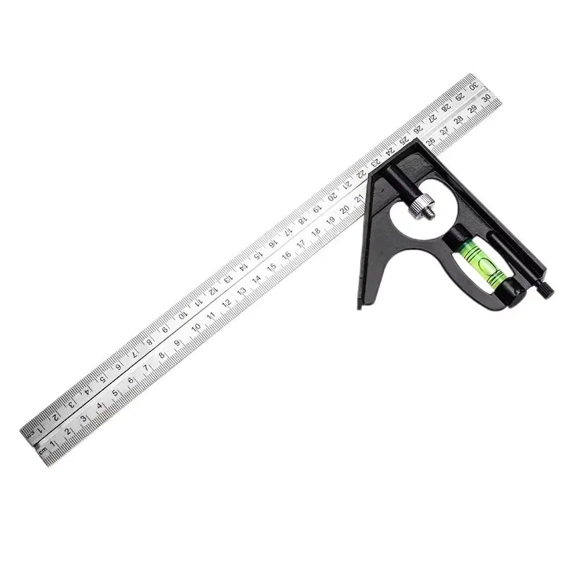 Adjustable Sliding Combination Square Ruler, Metal Ruler Framing Square T Ruler Carpentry Woodworking Measure Tools