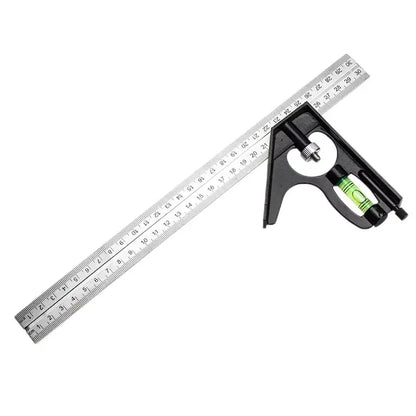 Adjustable Sliding Combination Square Ruler, Metal Ruler Framing Square T Ruler Carpentry Woodworking Measure Tools