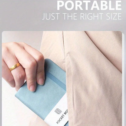 1pc A7 Pocket Notebook Journals, Small Notepad Notebooks For Note Taking.A7 Mini Note Pads With Pen Holder. 200 Pages noteboo