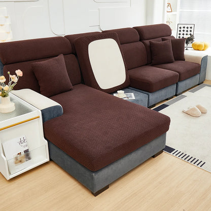 1pc Jacquard Sofa Slipcover Twill Pattern Elastic Sofa Covers Furniture Protector for Bedroom Office Living Room Home Decor -