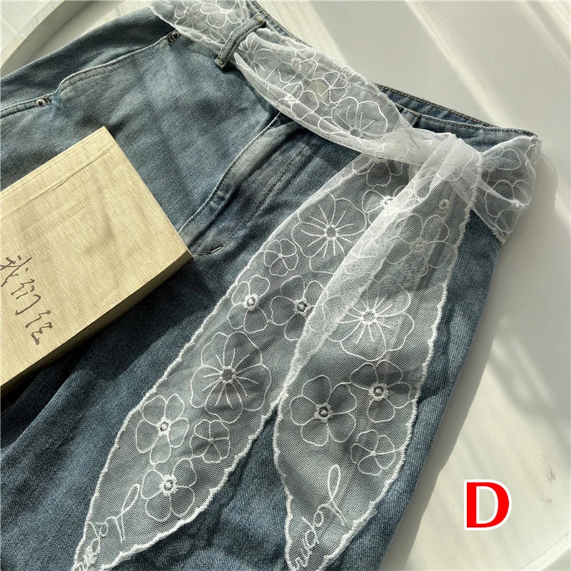 Sweet Lace Elastic Bow Tie Bohemian Waist Chain Belt for Women Fashion Sweater Chain Waist Seal Body Decor Accessories - Styl