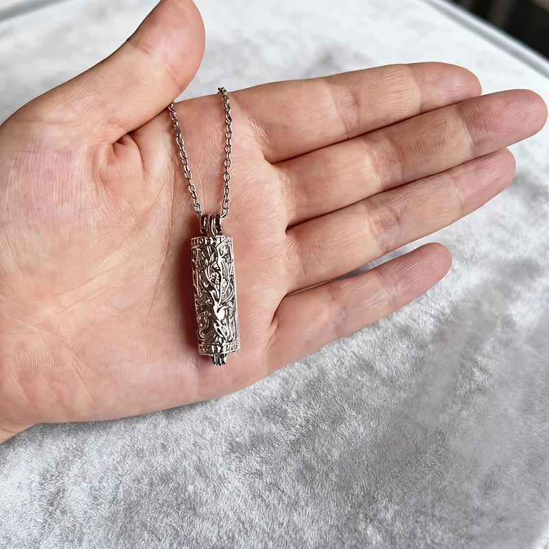 1PCS Cylinder Cremation Jewelry Tree of Life Urn Ashes Necklace for Women Men Vial Cremation Ash Pendant Loved One Memorial P