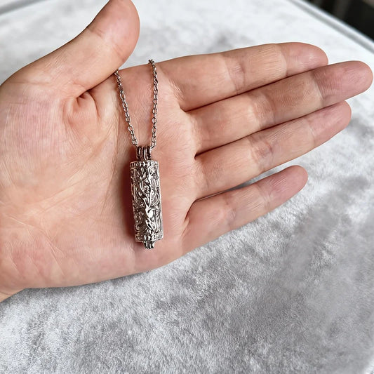 1PCS Cylinder Cremation Jewelry Tree of Life Urn Ashes Necklace for Women Men Vial Cremation Ash Pendant Loved One Memorial P
