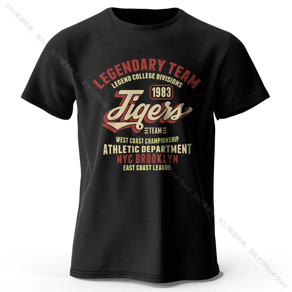 Minimalist Tiger Silhouette Printed 100% Cotton T-Shirt, Breathable Round Neck Short Sleeve Tee for Men & Women - Black / XXX