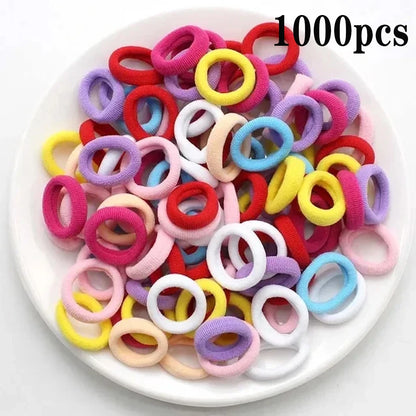 200-1000pcs Women Girls Colorful Nylon Elastic Hair Bands Ponytail Hold Small Hair Tie Rubber Bands Scrunchie Hair Accessorie
