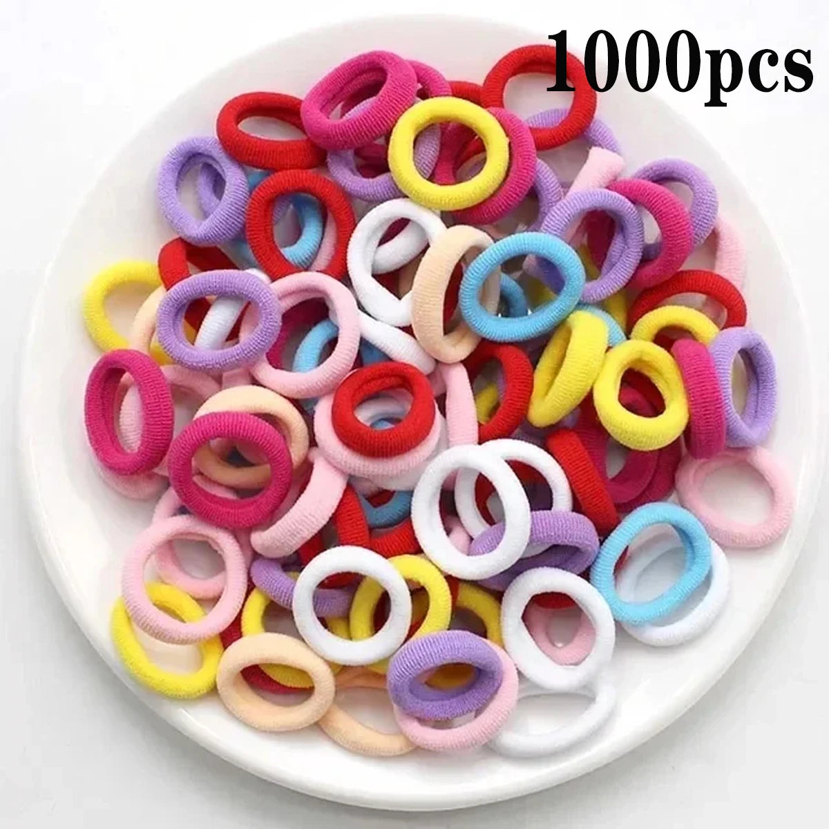 200-1000pcs Women Girls Colorful Nylon Elastic Hair Bands Ponytail Hold Small Hair Tie Rubber Bands Scrunchie Hair Accessorie