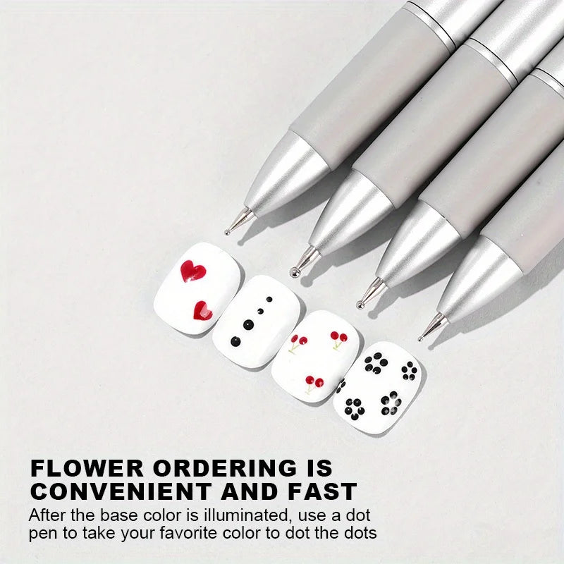 Nail Dotting Pen Nail Art Dotting Tools in Ballpoint Pen Design Nail Art Tip Dot Paint Manicure Kit for Dot Drawing Home Salo