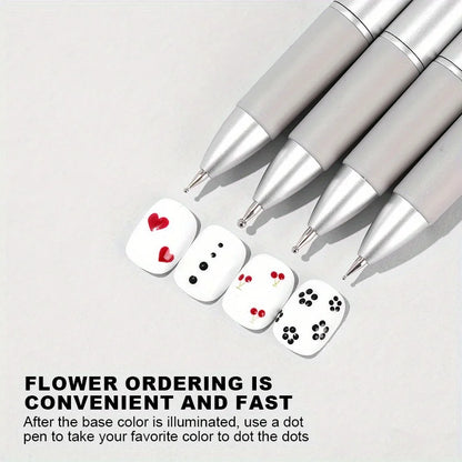 Nail Dotting Pen Nail Art Dotting Tools in Ballpoint Pen Design Nail Art Tip Dot Paint Manicure Kit for Dot Drawing Home Salo