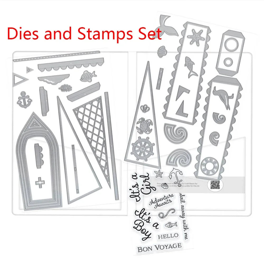 Halloween Gift Box Metal Cutting Dies Christmas North Pole Pals Die Cut Craft DIY Embossing Scrapbooking Supplies Template Mo