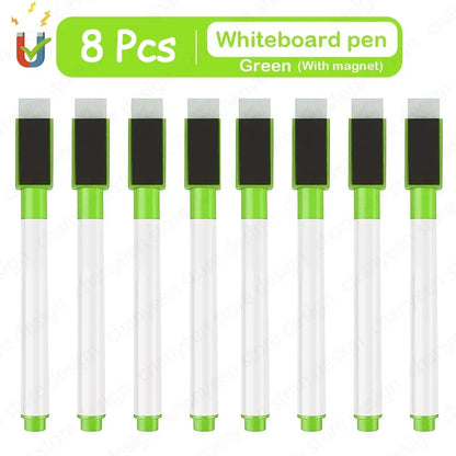 4/8Pcs Magnetic Erasable Whiteboard Pen Color Options Numbering Stationery Office Teaching Supplies for Blackboard Student No