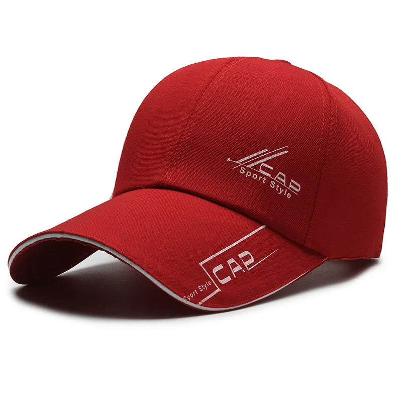 Hats, Men, Summer Long Brim, Baseball Caps, Spring Casual, Outdoor Sun, Fishing Hats, Sunscreens, Shade Caps, Women - Red