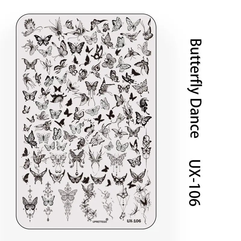 UX Serial 2 Stainless Steel Stamping Plate Template Abstract Vintage Fabric Texture Pattern Xmas Halloween Floral LaceUX52 - 