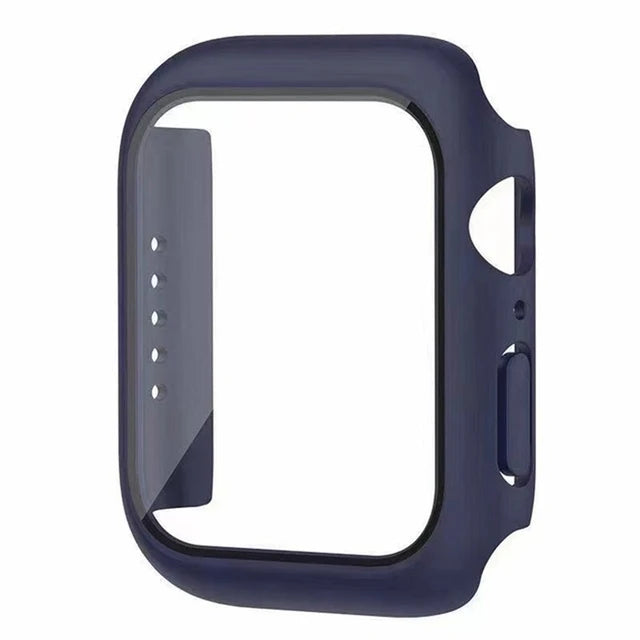 Tempered glass+Case for Apple Watch 46mm 44mm 45mm 41mm 40mm 42mm Screen Protector for iwatch series 10 9 8 7 6 SE 5 Accessor