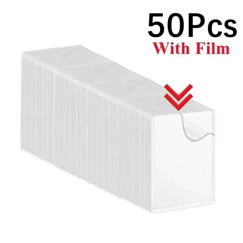 1/25/50Pcs Transparent Korean Kpop Card Sleeve with Protective Film Clear Card Holder Idol Photo Game Card Cover 35PT