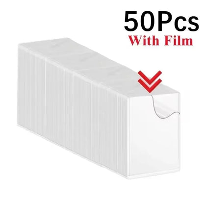 1/25/50Pcs Transparent Korean Kpop Card Sleeve with Protective Film Clear Card Holder Idol Photo Game Card Cover 35PT - A-50p