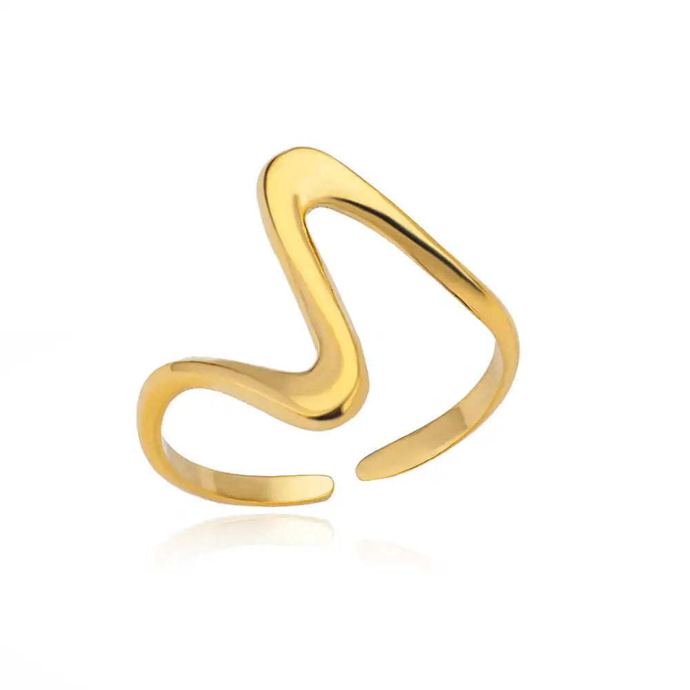 Stainless Steel Rings for Women Waterproof Open Gold Color Ring Wedding Couple Band Jewelry Gifts Items anillos