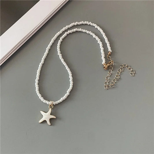 Spring Summer Necklace for Women Girl Cute Romantic Starfish Short Neck Jewelry Party Wedding Necklace