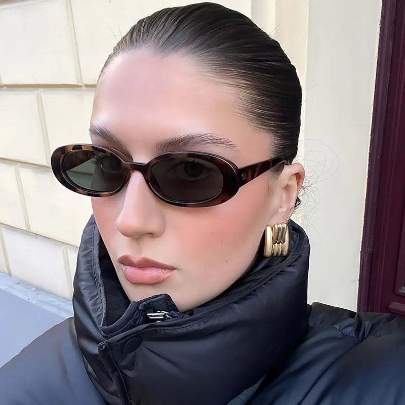 Small Oval Sunglasses for Women's Vintage Design Sun Glasses Shades Female Sexy Retro Punk Men Sunglass Outdoor Trendy Eyewea