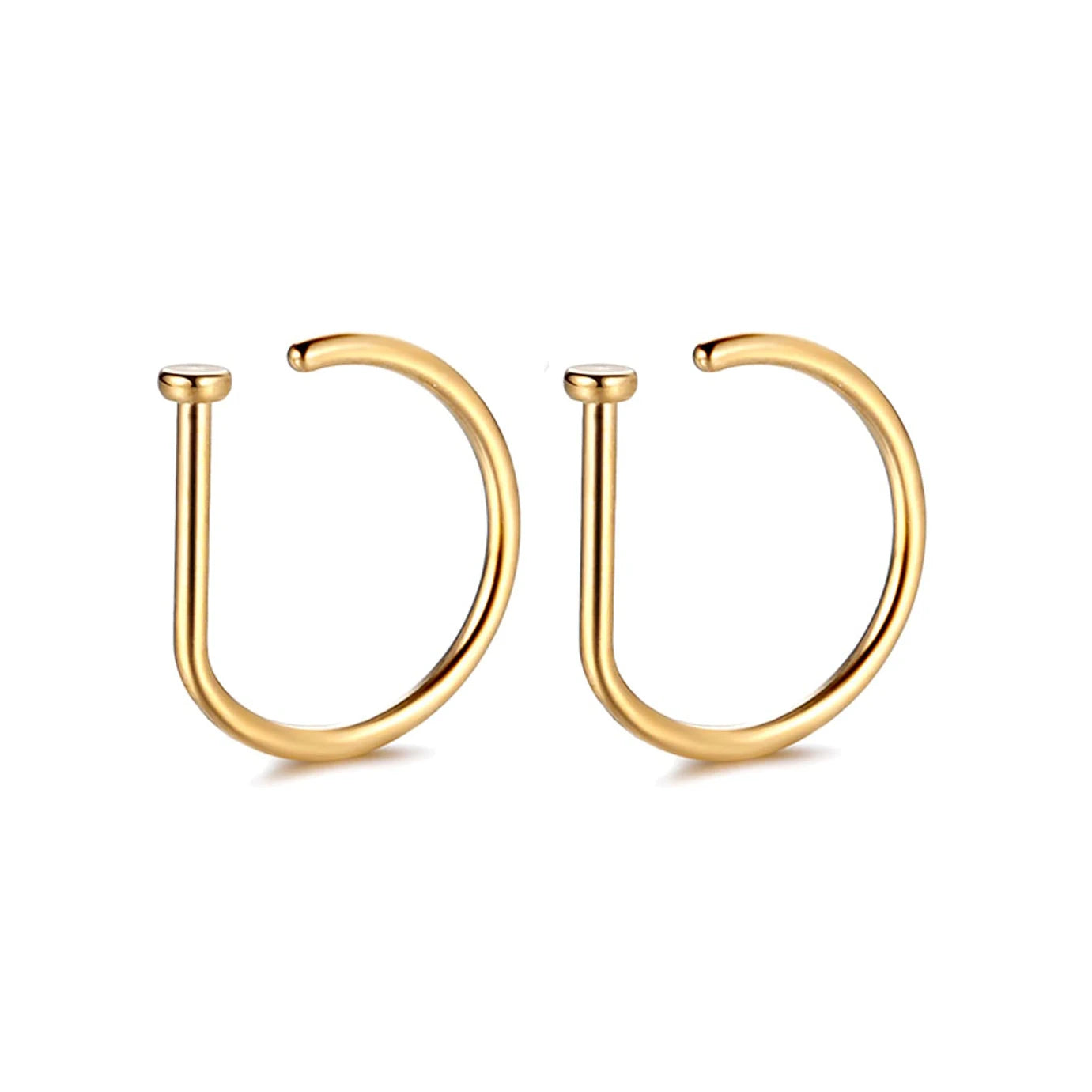 Fake Nose Ring Hoop Lip Labret Ring for Women Non Pierce Hoop Nose Ring Septum Hoop Ring Tragus Rook Ring Non Piercing Jewelr