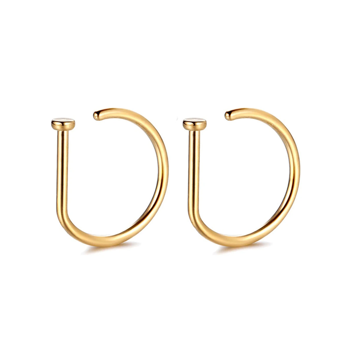 Fake Nose Ring Hoop Lip Labret Ring for Women Non Pierce Hoop Nose Ring Septum Hoop Ring Tragus Rook Ring Non Piercing Jewelr
