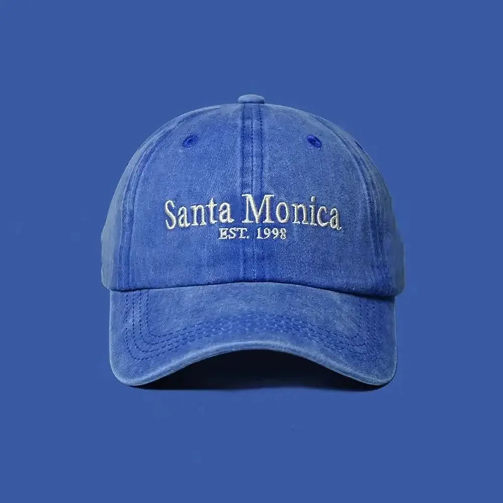 INS Style Letter Embroidered Baseball Cap Face Smaller Sun Protection Hip Hop Hat Sun Hat Couples - BLUE