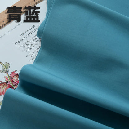 140x50cm 60s Pure Cotton Fabric Solid Color Plain Weave Cloth for Clothing DIY Craft Sewing Cloth - Blue