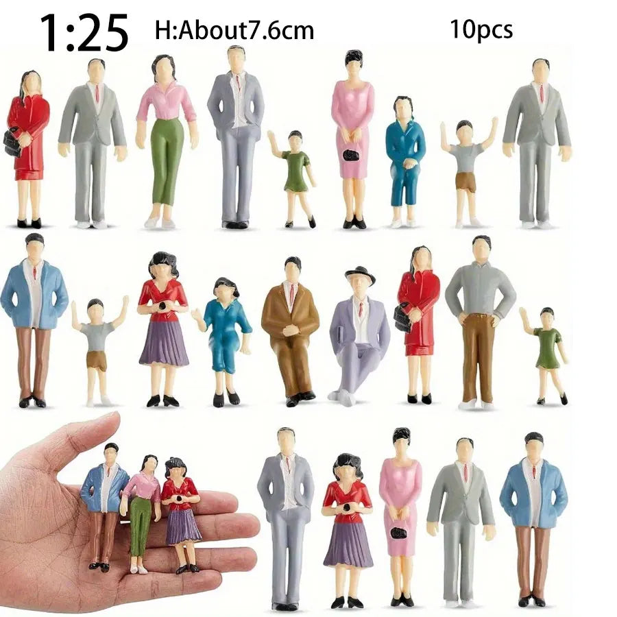 Valentine's Day Birthday Party Gift Train Scene Scale Model Character Building Sitting Passengers Painted Dolls Collectible F