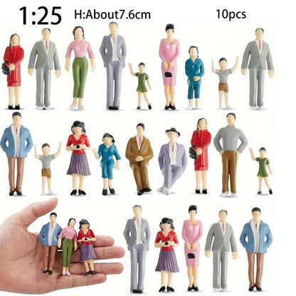 Valentine's Day Birthday Party Gift Train Scene Scale Model Character Building Sitting Passengers Painted Dolls Collectible F