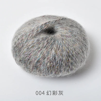 Crochet Mohair Yarn, Glisten Sequin Soft Yarn, DIY Knitting Thread for Sweaters, Baby Clothes, Shawls, Hats, Handmade Project