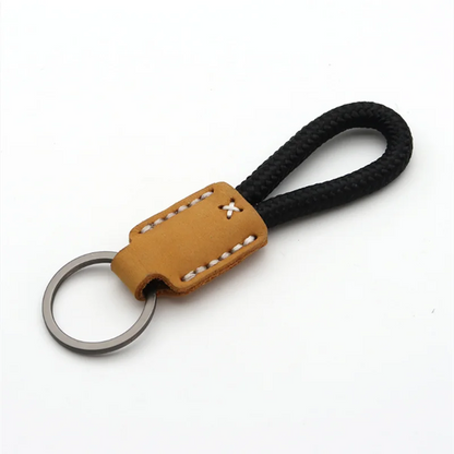 New Classic Vintage Cow Leather Keychain Men Personality Fashion Leather Car Key Ring