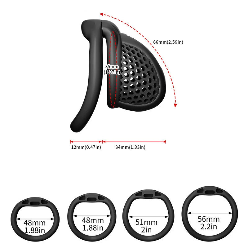 Male Chastity Cage Breathable Honeycomb Design With Removable Lock Cock Cage Comfortable Anti Pinch BDSM For Men Adult Sex To