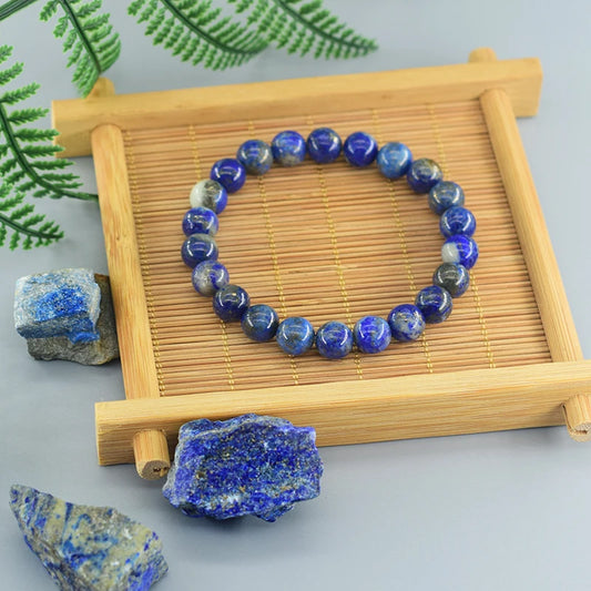 Real 5A Natural Lapis Lazuli Stone Beads Bracelet Homme Elastic Energy Healing Jewelry for Women Gift for Boyfriend