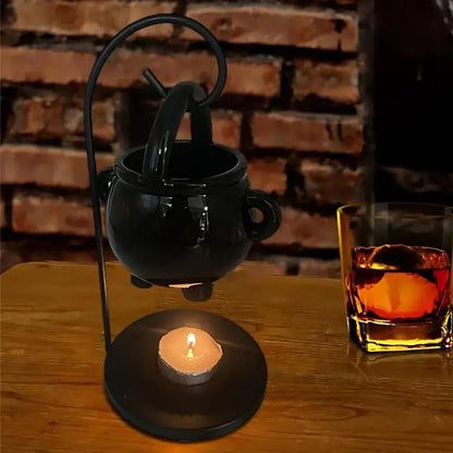 Hanging Cauldron Wax Burner Witch Caldron Pot Candle Holder Witchcraft Supplies Essential Oil Incense Aroma Diffuser Home Dec