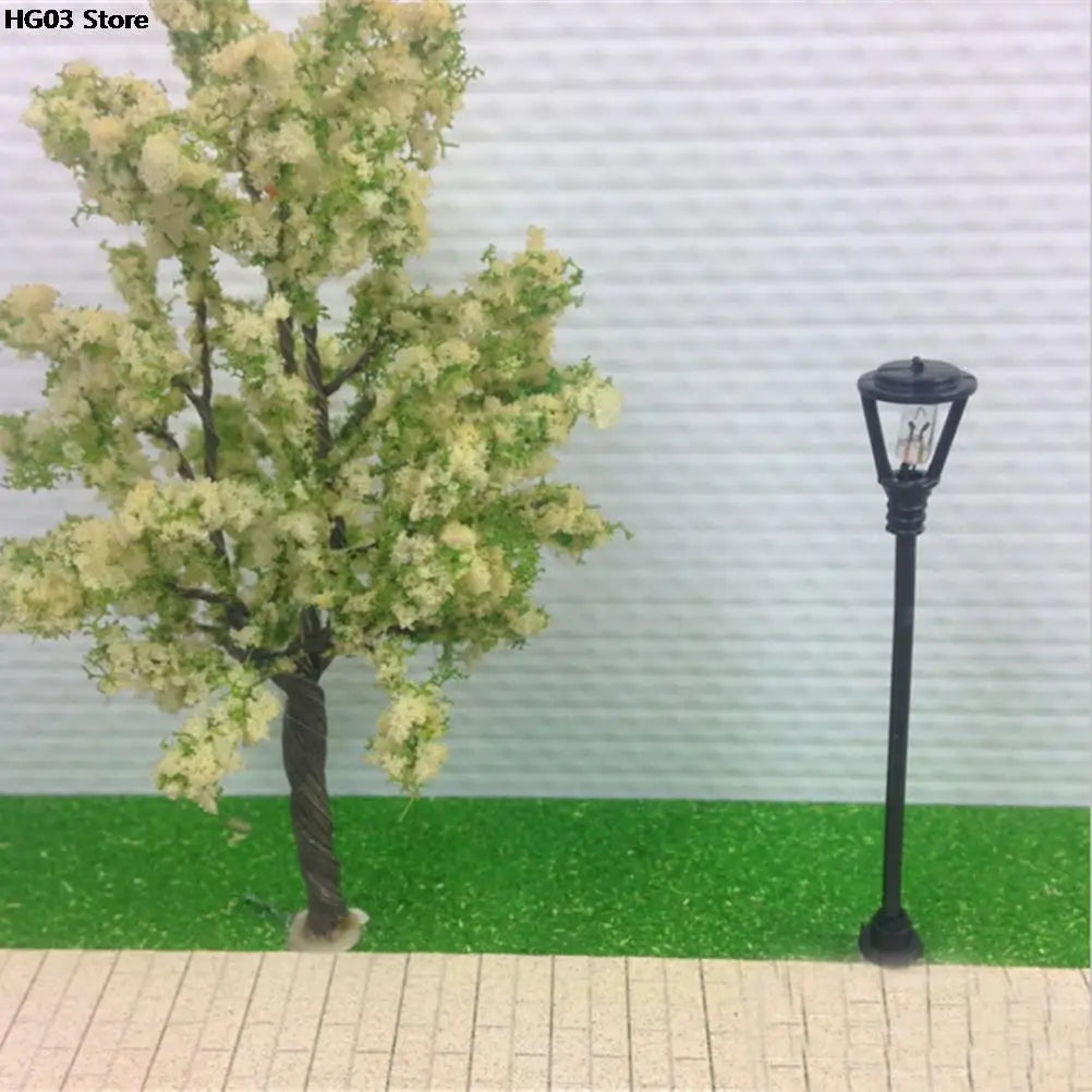 10pcs/set Mini Decor Street Lamp Fairy Garden Miniatures Moss Terrariums Desktop Bottle Garden Resin Crafts Decoration For Ho