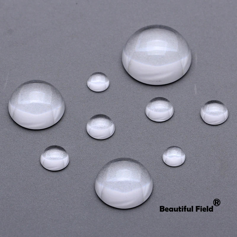 8-25mm Clear Glass Cabochons Blank Round Set DIY Jewelry Accessories Settings Stones Transparent Halfball Hemisphere