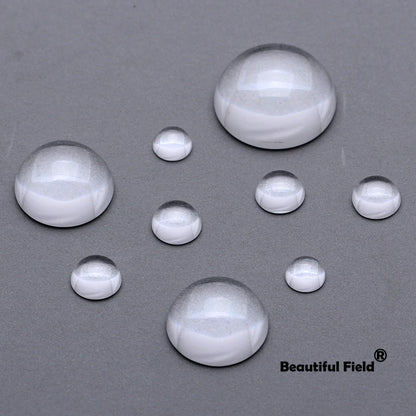 8-25mm Clear Glass Cabochons Blank Round Set DIY Jewelry Accessories Settings Stones Transparent Halfball Hemisphere