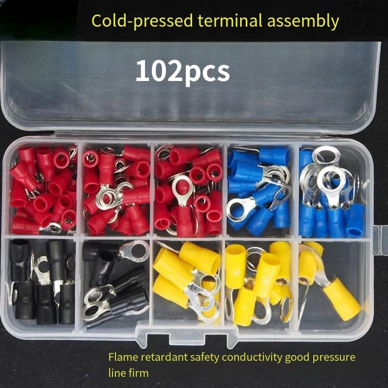 102/280/300/480PCS Wire Connector Kit Male Female Insulated Terminals Cold Crimp Terminals Assorted Crimp Terminals Spade - 1