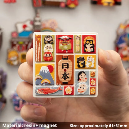 Japanese Travel Souvenir Fridge Magnet City Tourist Attraction Home Decor Basswood Resin Stickers Creative Gifts from Japan -