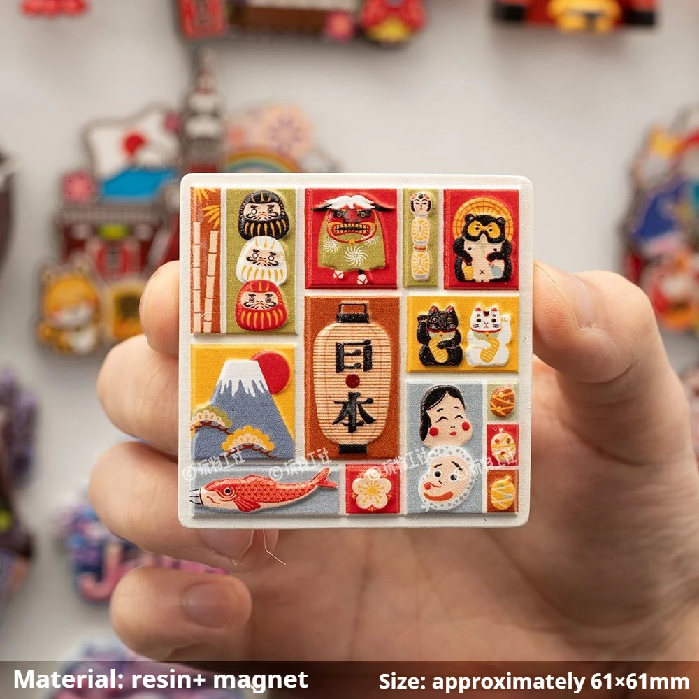 Japanese Travel Souvenir Fridge Magnet City Tourist Attraction Home Decor Basswood Resin Stickers Creative Gifts from Japan
