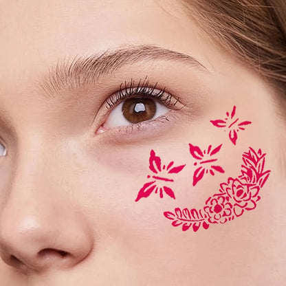 16pcs Reusable PET Face Painting Stencils, Assorted Designs for DIY Makeup,Costume Parties, Washable Stencils for Painting