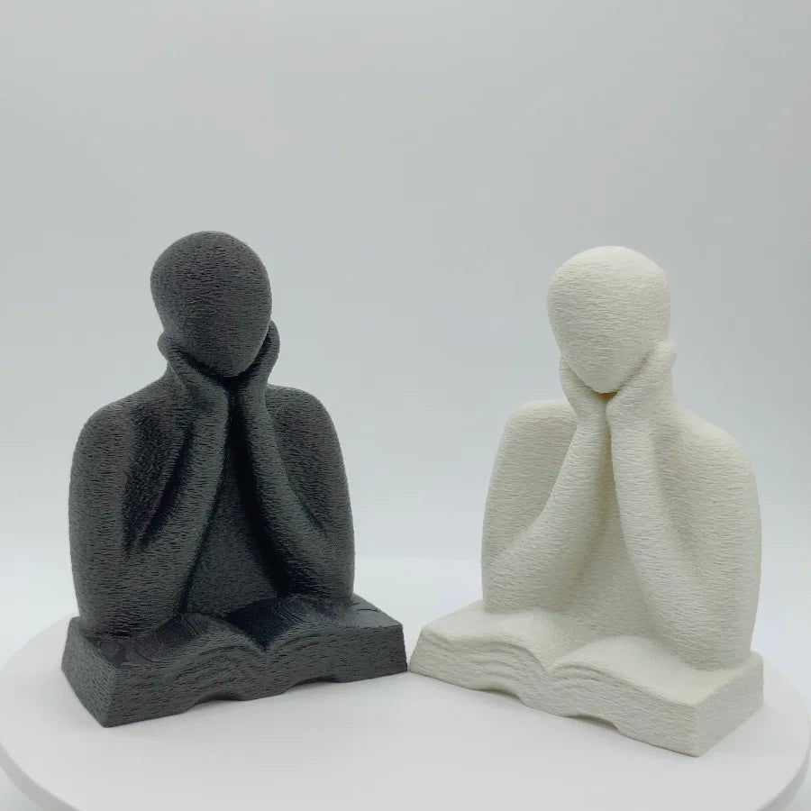 An Abstract Figure Ornament, A 3D-printed Thinking Figure Statue, A Desktop Decoration for Readers, and A Graduation Season G