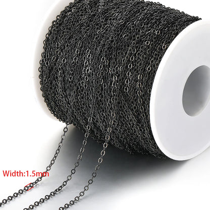 2 Meters No Fade Stainless Steel 1/1.5/2mm Width Cross Chains Link Chains for Necklaces Bracelets Findings DIY Jewelry Materi