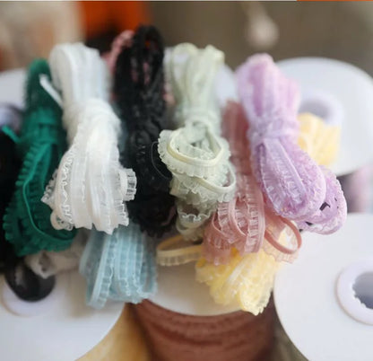 Lace Trim, 5 Meters Delicate Ruffle Lace, Sewing Projects, Scrapbooking, Gift Wrapping, 6mm Wide Lace Trim, Floral Lace Tape