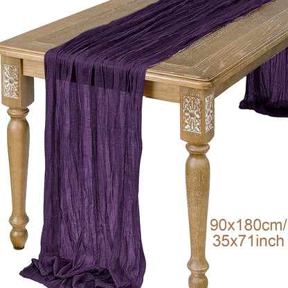 Semi-Sheer Gauze Table Runner Sage Cheesecloth Table Setting Dining Vintage Wedding Party Christmas Banquets Arches Cake Deco