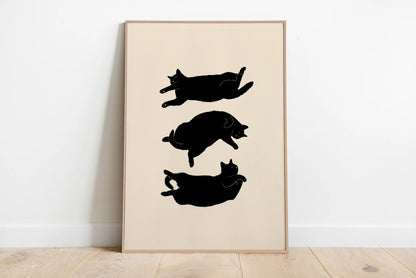 Minimalist Aesthetic Cute Animal Wall Art Illustration Poster Sleepy Kitties Canvas Painting Home Decor Cat Lover Gift - 12 /